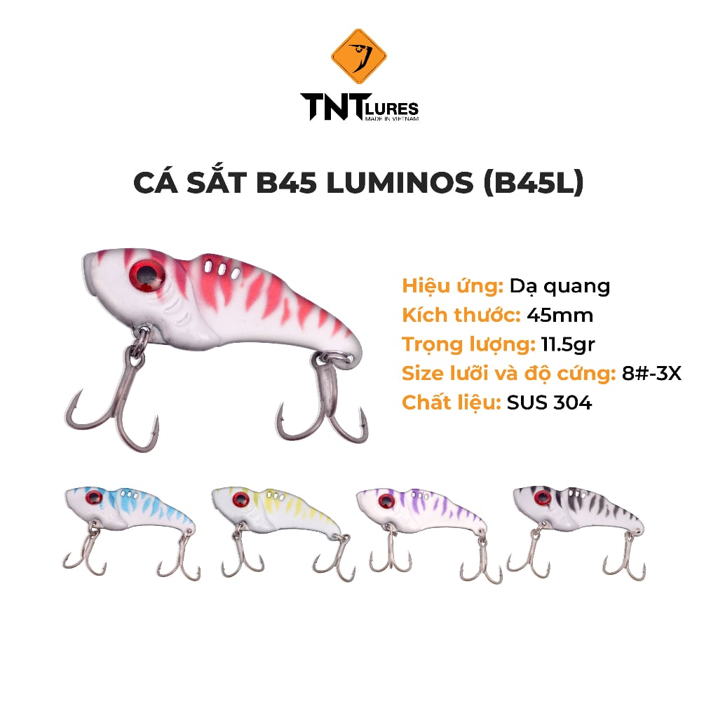 Mồi Câu Lure Cá Sắt TNTLures B45 Luminos (B45L) 4,5cm/11,5g