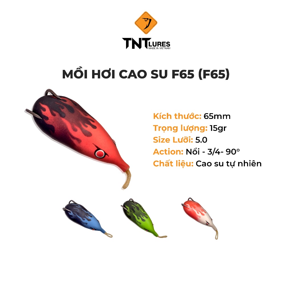 Mồi Câu Lure Nhái Hơi TNTLures Action Nổi F65 6,5cm/15g