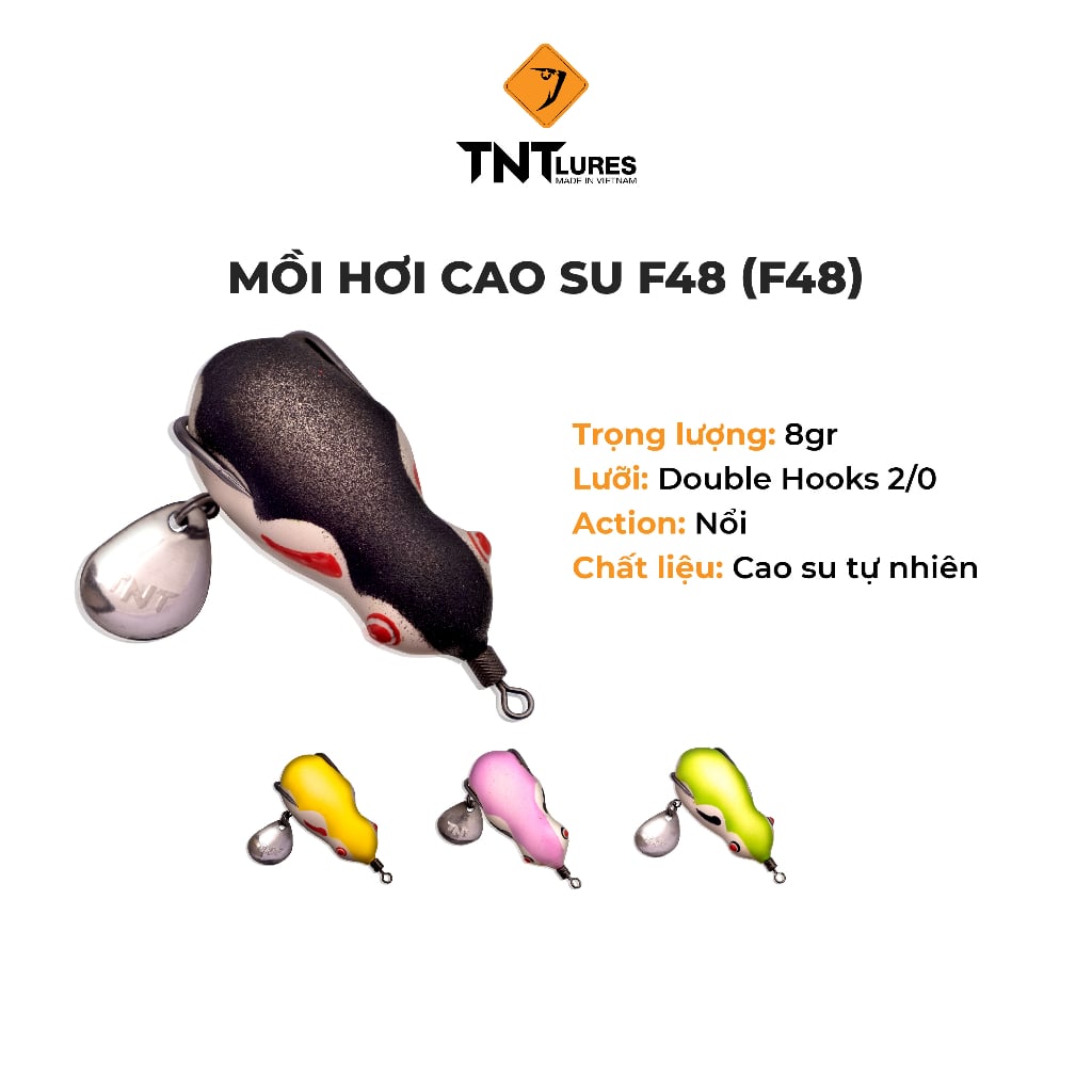 Mồi Câu Lure Nhái Hơi TNTLures Action Nổi F48 4,8cm/8g