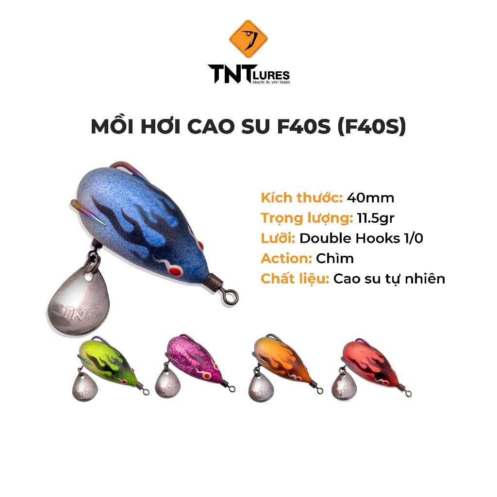 Mồi Câu Lure Nhái Hơi TNTLures Action Chìm F40S 4cm/11,5g